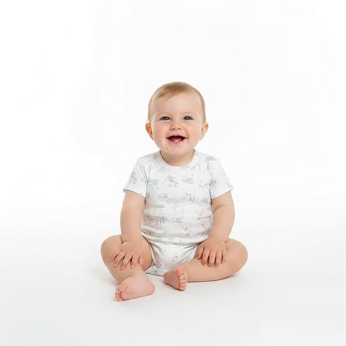 Macacão Curto Bebê Masculino Safari - BRANCO