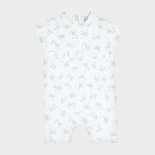 Macacão Curto Bebê Masculino Safari - BRANCO