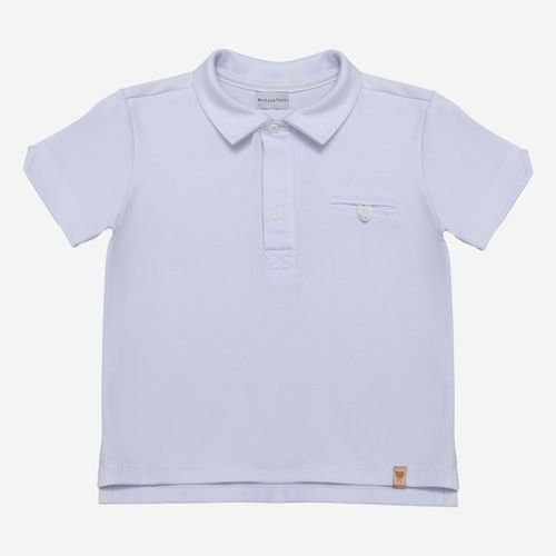 Camisa Polo Bebê Masculina Interlock Pima - BRANCO