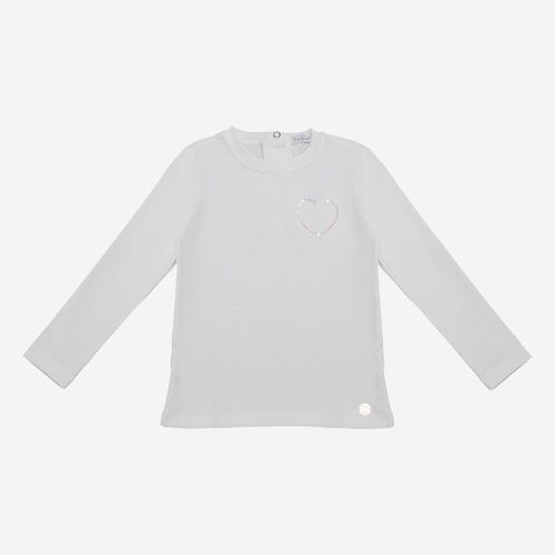 Camiseta Bebê Feminina Silky Egípcio Gold com Bordado - OFF WHITE