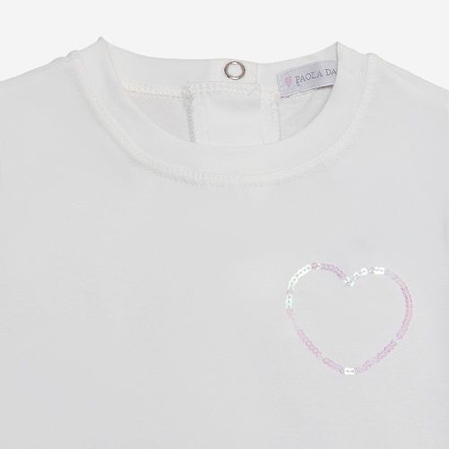 Camiseta Bebê Feminina Silky Egípcio Gold com Bordado - OFF WHITE