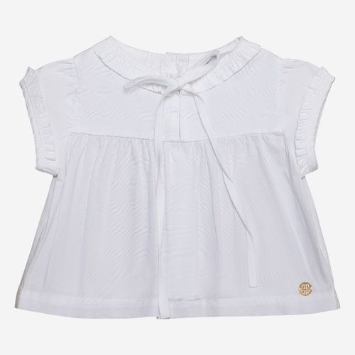 Bata Bebê Feminina Tricoline Milano com Babado - OFF WHITE