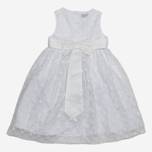 Vestido Bebê Feminino Festa Tule Bordado Ondine - BRANCO