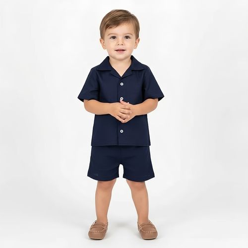 Conjunto Bebê Masculino Puro Linho - AZUL MARINHO
