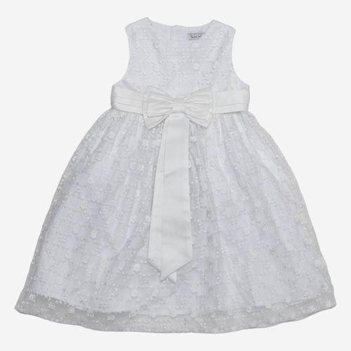 Vestido Infantil Feminino Festa Tule Bordado Ondine - BRANCO