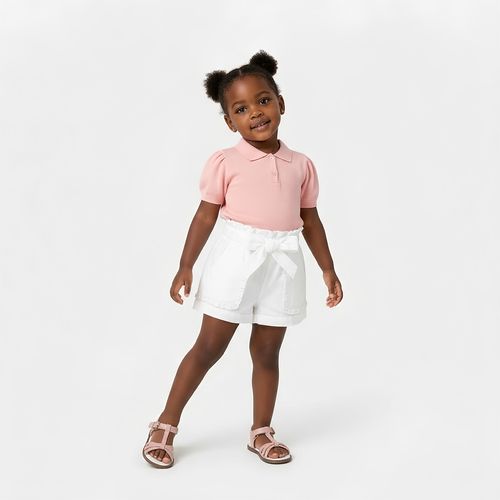 Blusa Bebê Feminina Polo Manga Princesa - ROSA CLARO