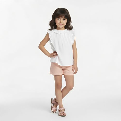 Bata Infantil Feminina Bordado Inglês - BRANCO
