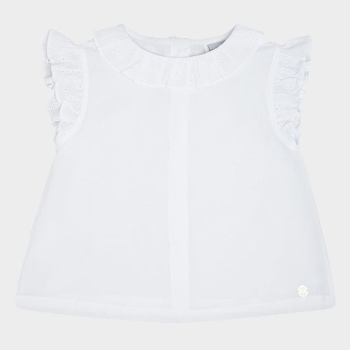 Bata Infantil Feminina Bordado Inglês - BRANCO