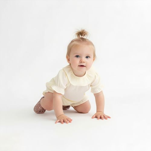 Conjunto de Bebê Feminino Anarruga com Babados - AMARELO