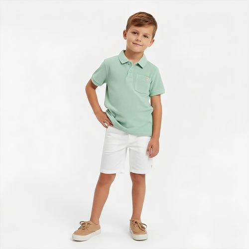 Polo Infantil Masculina Atoalhado - VERDE