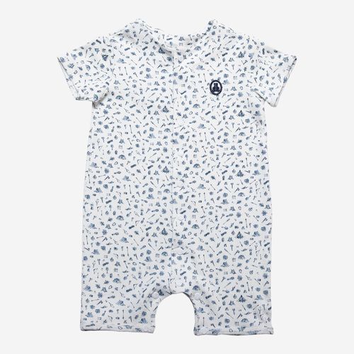 Macacão Curto Bebê Masculino Liberty Acampamento - AZUL