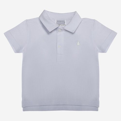 Camiseta Bebê Masculina Polo Piquet Pima - BRANCO