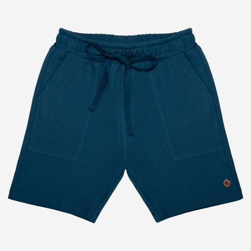 Bermuda Infantil Masculina Moletom Row - AZUL