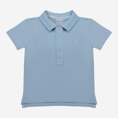 Camiseta Polo Bebê Masculina Piquet Pima - AZUL BEBE