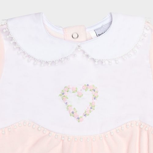 Macacão Bebê Feminino Bebê Plush com Bordado Coração - ROSA BEBE