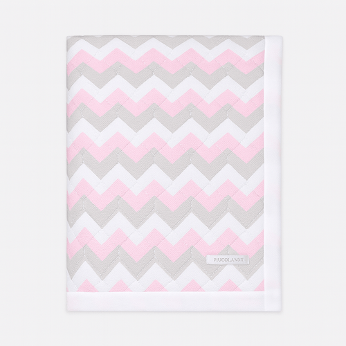 Kit Bebê Manta e Travesseiro de Urso Zigzag Piquet - ROSA