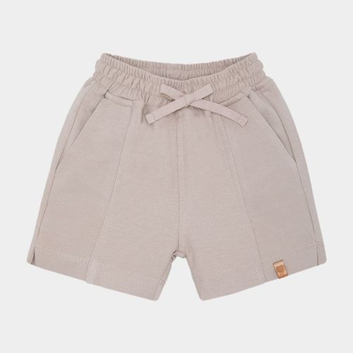 Bermuda de Bebê Masculina Moletom com Recortes - AREIA