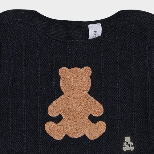Saída de Maternidade Feminina Macacão Tricot Urso Bimbi - DARK JEANS