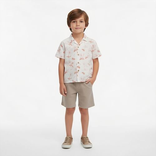 Camisa Infantil Masculina Manga Curta Coqueiros - CRU