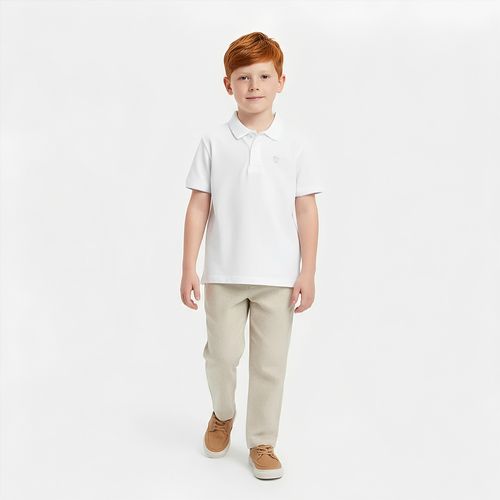 Calça Infantil Masculina Puro Linho Carrot - KAKI