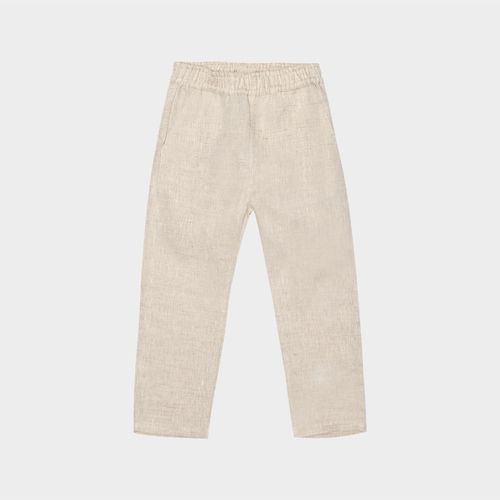 Calça Infantil Masculina Puro Linho Carrot - KAKI