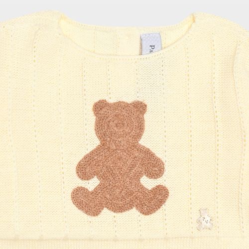 Saída de Maternidade Feminina Macacão Tricot Urso Bimbi - AMARELO PÓ