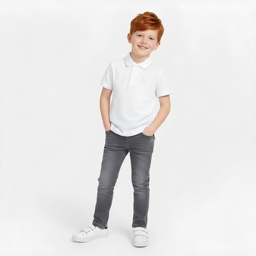 Camiseta Polo Infantil Masculina - BRANCO