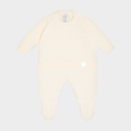 Conjunto Xale Bebê Feminino Macacão e Blusa Falsa Tijolinho - AMARELO PO