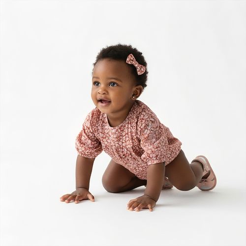 Romper de Bebê Feminino Liberty Fabrics Tana Lawn Fio 60 - OCRE
