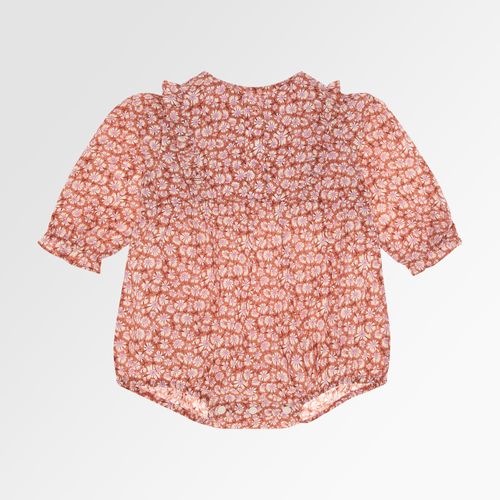 Romper de Bebê Feminino Liberty Fabrics Tana Lawn Fio 60 - OCRE