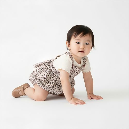 Romper de Bebê Feminino Fustão com Babados Estampa Majestic - CRU