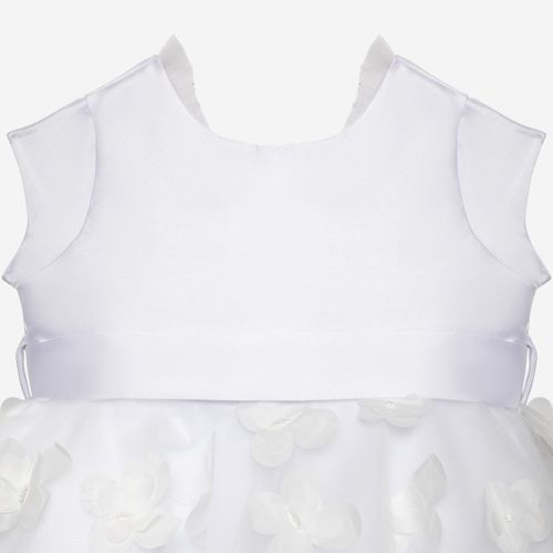 Vestido Bebê Feminino Atelier Zibeline Tule 3D - BRANCO
