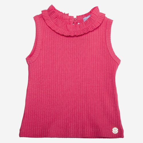 Regata Bebê Feminina Canelado com Babado - ROSA