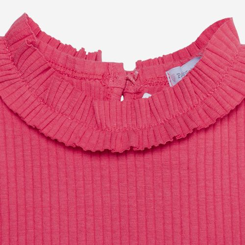 Regata Bebê Feminina Canelado com Babado - ROSA