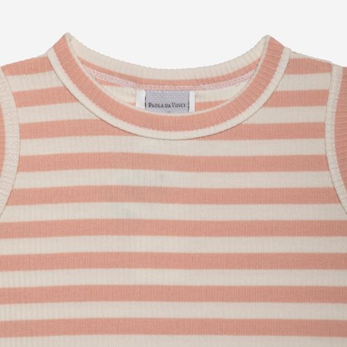 Vestido Infantil Feminino Canelado Listrado - ROSE