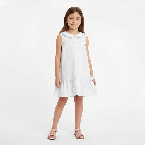 Vestido Infantil Feminino Estampa Laços - OFF WHITE