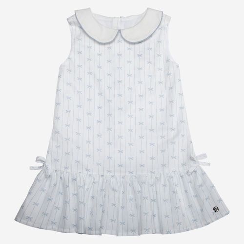 Vestido Infantil Feminino Estampa Laços - OFF WHITE