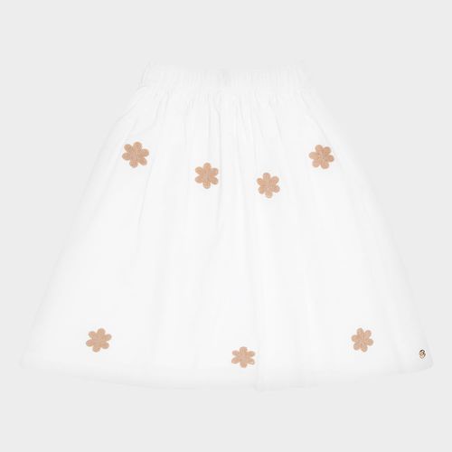 Saia Infantil Feminina Veludo - OFF WHITE