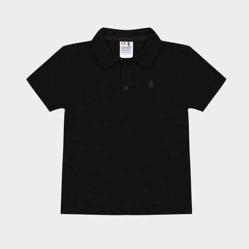 Camiseta Polo Infantil Masculina Piquet Conforto - PRETO