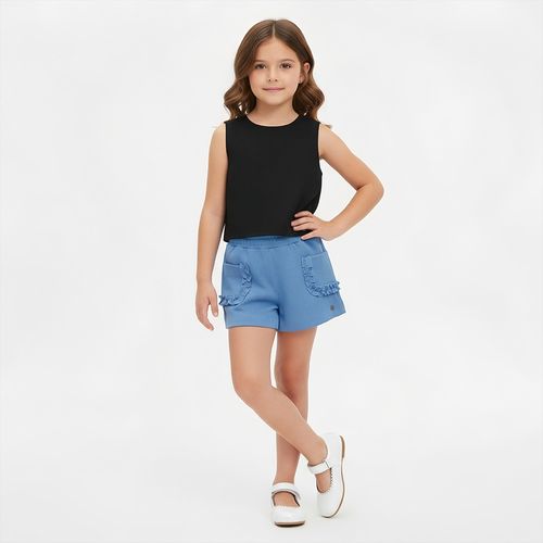 Blusa Regata Infantil Feminina Montaria Premium - PRETO