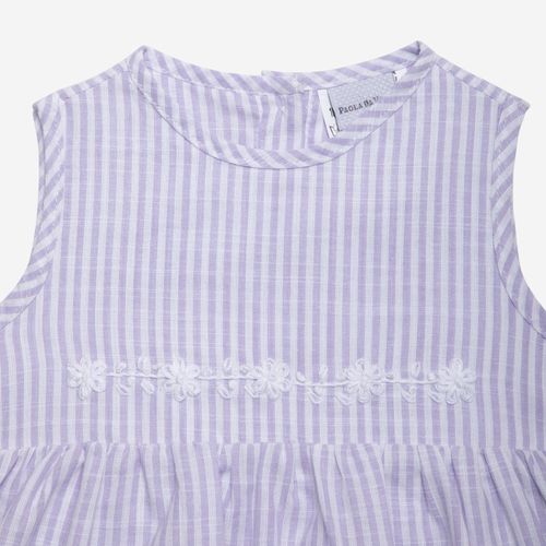 Romper Bebê Feminino Listrado com Babado - LILAS