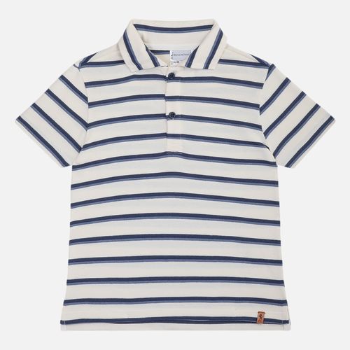 Camiseta Polo Infantil Masculina Listrada - AZUL MARINHO