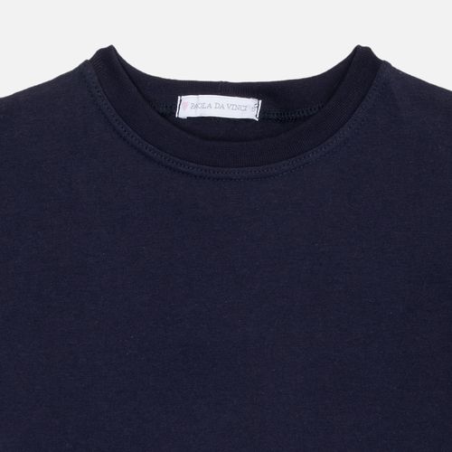 Camiseta Infantil Feminina Malha com Recorte nas Costas - AZUL MARINHO