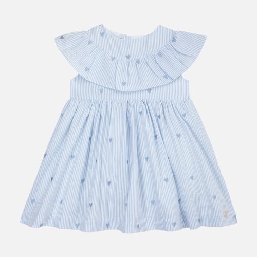 Vestido Bebê Feminino AnaRuga Bordado Coração - AZUL