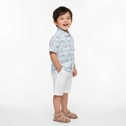 Camisa Bebê Masculina Biarritz Barcos - AZUL