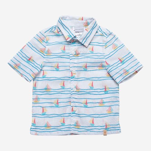Camisa Bebê Masculina Biarritz Barcos - AZUL