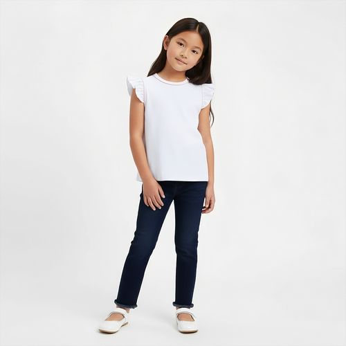 Camiseta Infantil Feminina Silky Cotton Egípcio - BRANCO