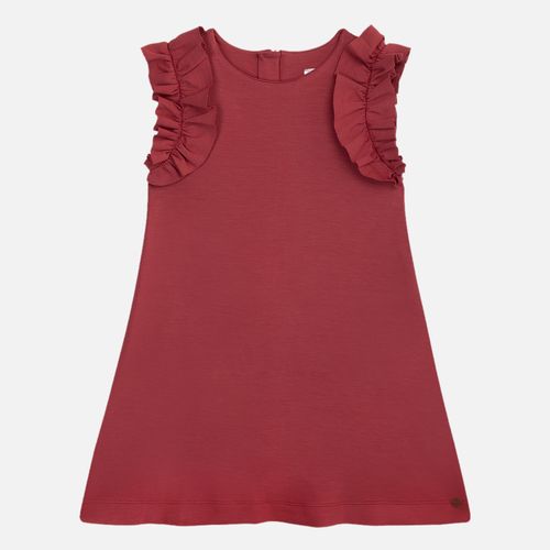 Vestido Infantil Feminino Neotech com Babado - VERMELHO
