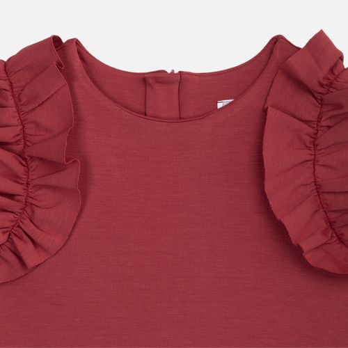 Vestido Infantil Feminino Neotech com Babado - VERMELHO