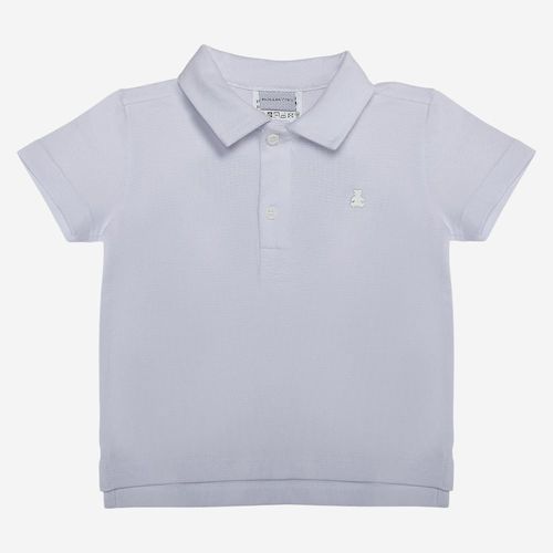 Camiseta Bebê Masculina Polo Piquet Pima - BRANCO